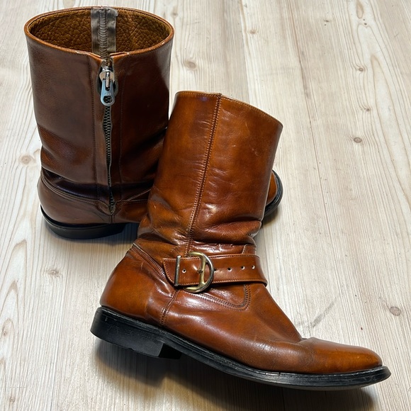 Vintage Motto Engineer Zip Up Buckle Boots - Picture 1 of 15